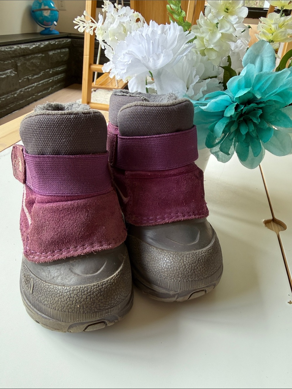 The North Face Kids Purple and Gray Snow Boots